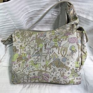 Piero Guidi shoulder purse, lightweight fabric, telephone pocket, 12x10x4.5”